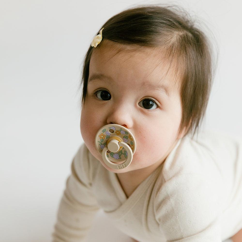 BIBS x LIBERTY Colour 2 Pack Strawberries and Cream - Pale Butter Mix - BIBS