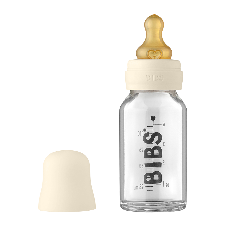 BIBS Baby Glass Bottle Complete Set 110ml Ivory