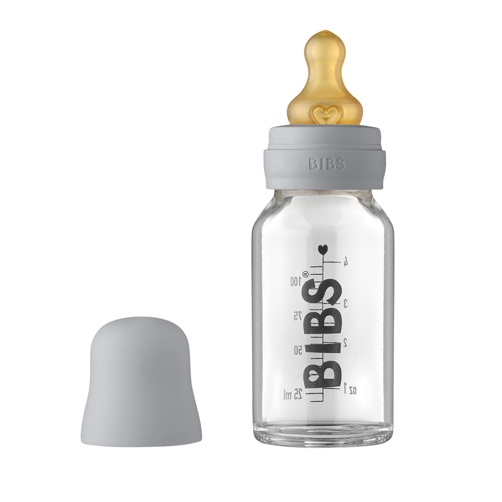 BIBS Baby Glass Bottle Complete Set 110ml Cloud
