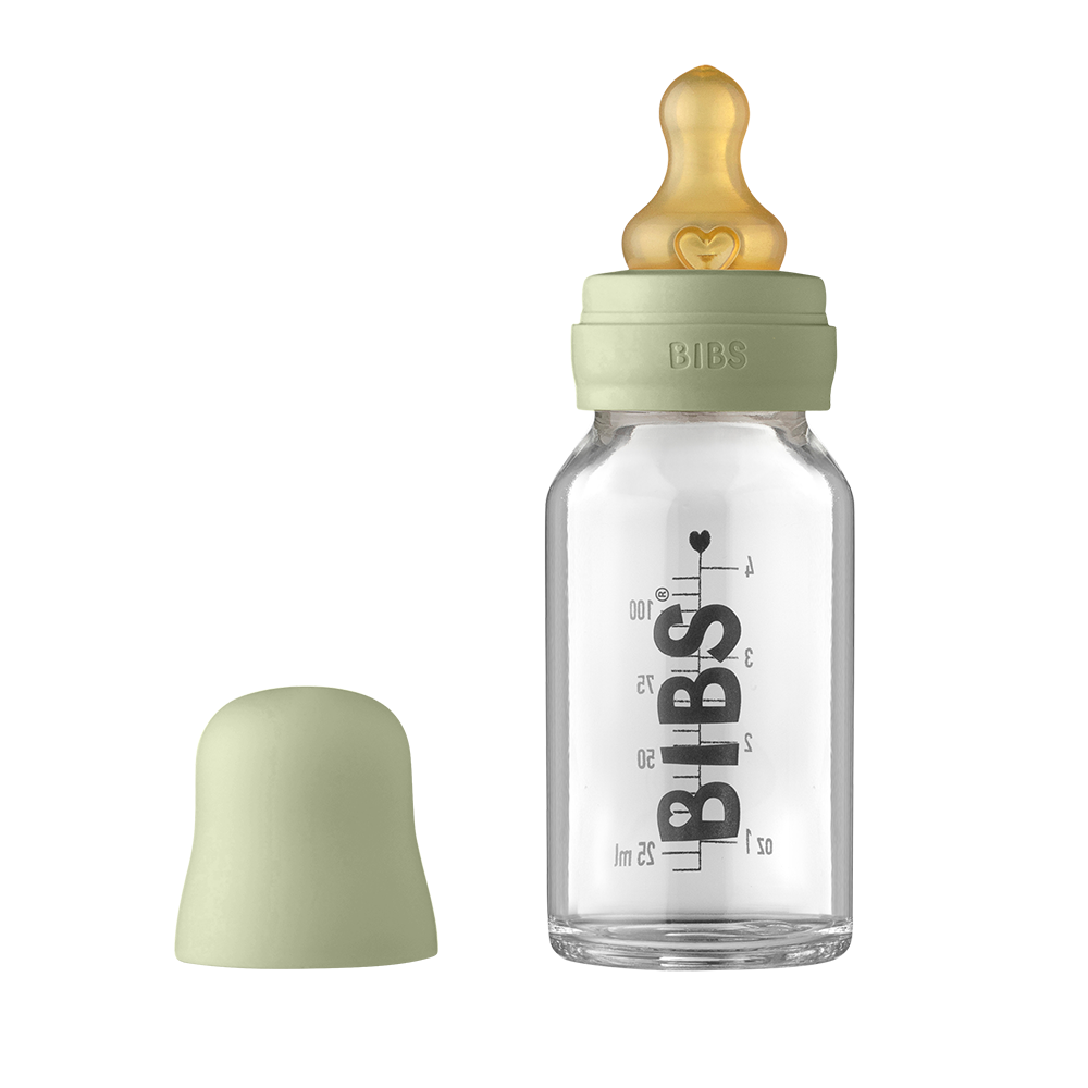 BIBS Baby Glass Bottle Complete Set 110ml Sage