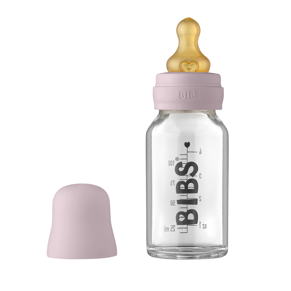 BIBS Baby Glass Bottle Complete Set 110ml Dusky Lilac