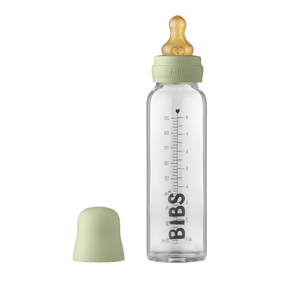 BIBS Baby Glass Bottle Complete Set 225ml Sage