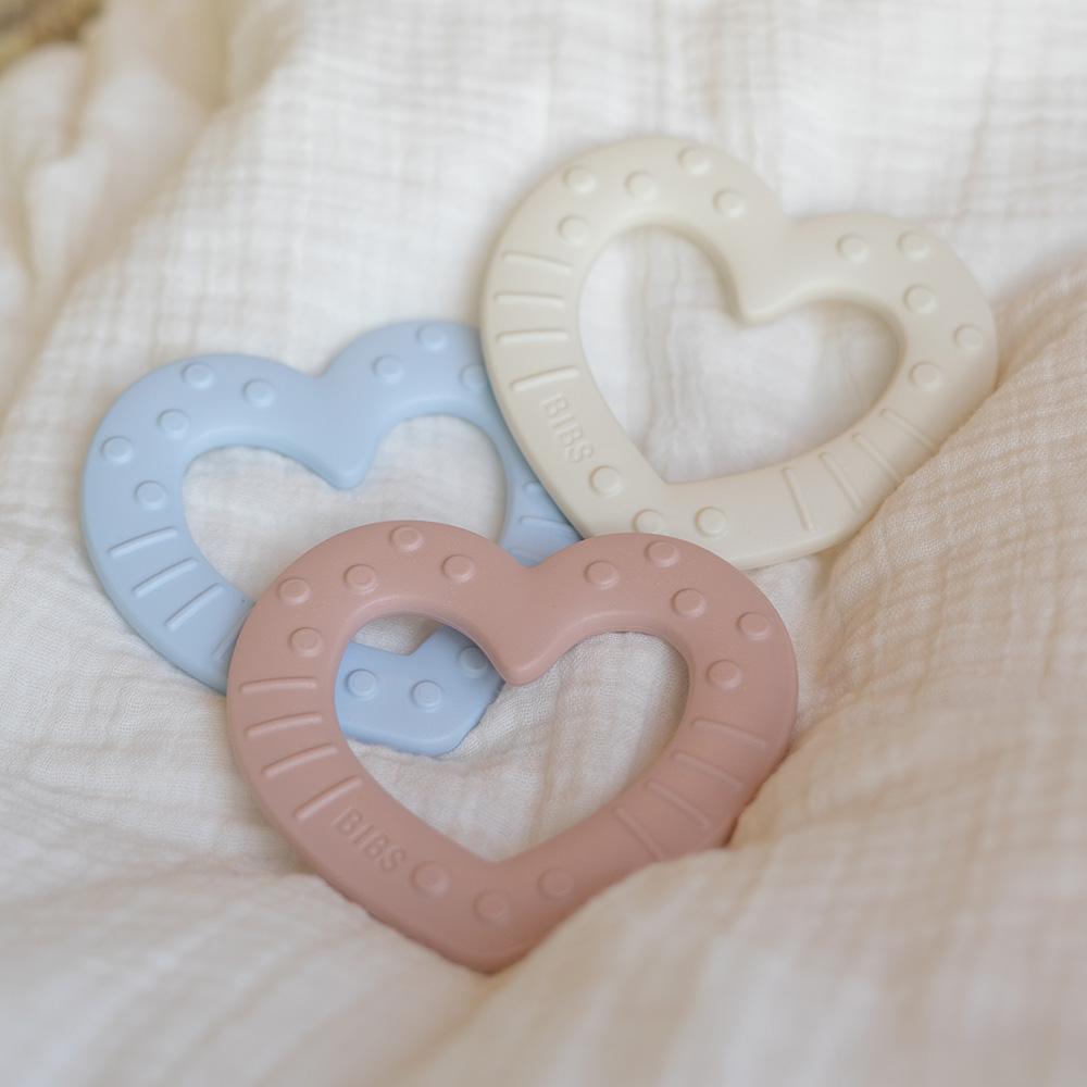BIBS Baby Bitie Heart Baby Blue