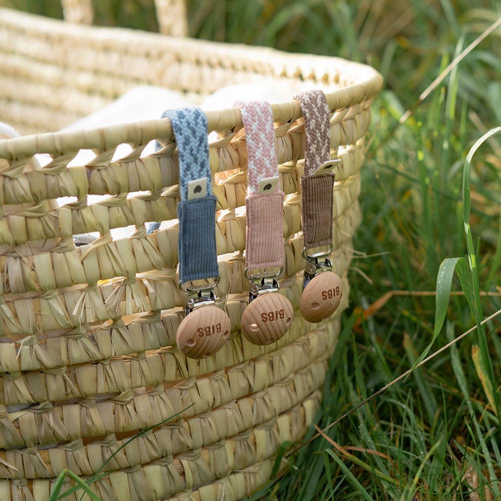 BIBS Pacifier Clip Sand/Ivory