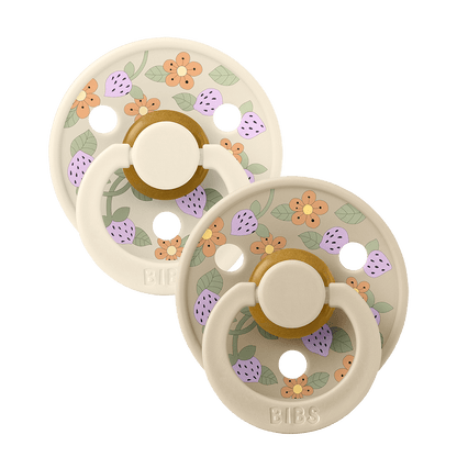 bibs strawberry pacifiers in neutral colours