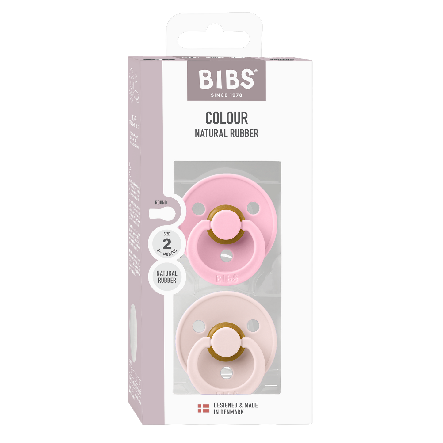 Colour Pacifiers 2 Pack - Petal/Baby Pink