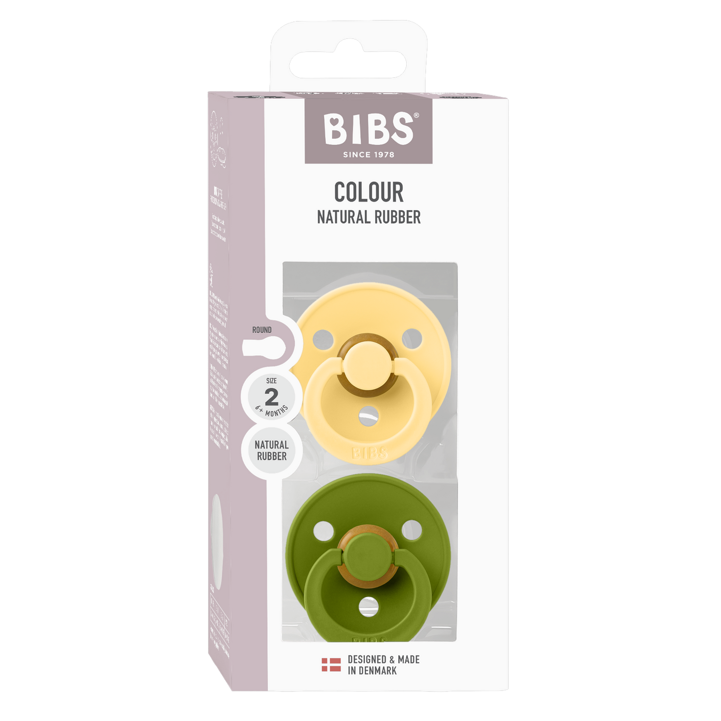 Colour Pacifiers 2 Pack - Pale Butter/Wasabi