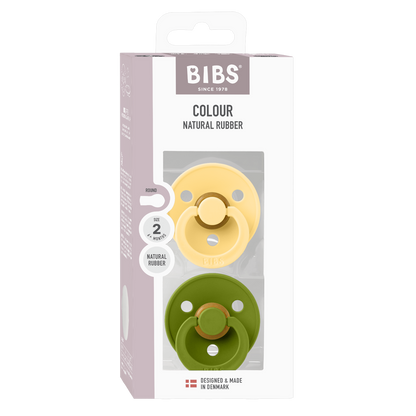 Colour Pacifiers 2 Pack - Pale Butter/Wasabi
