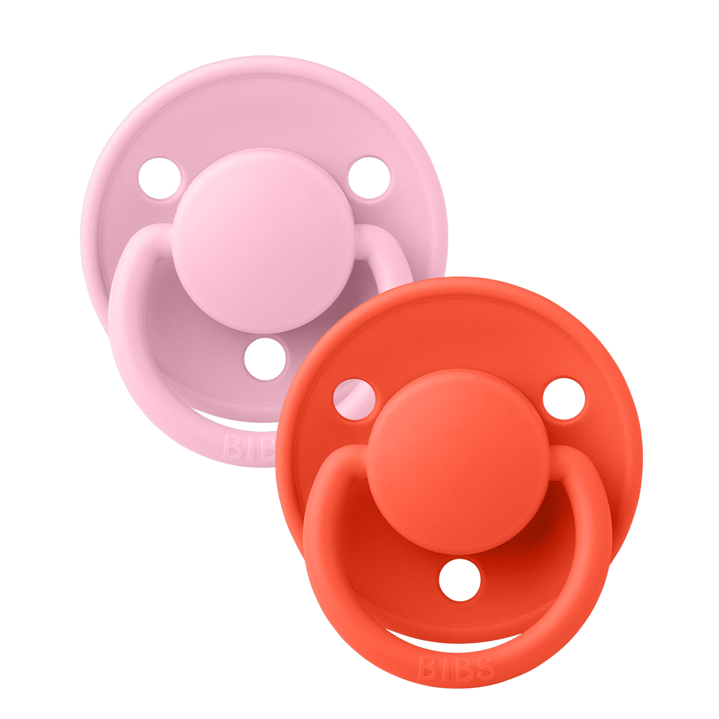 De Lux Pacifiers 2 Pack - Baby Pink/Tango