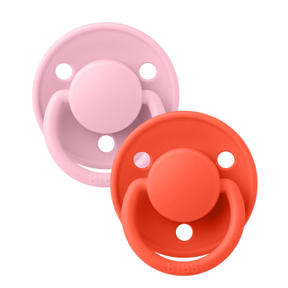 De Lux Pacifiers 2 Pack - Baby Pink/Tango