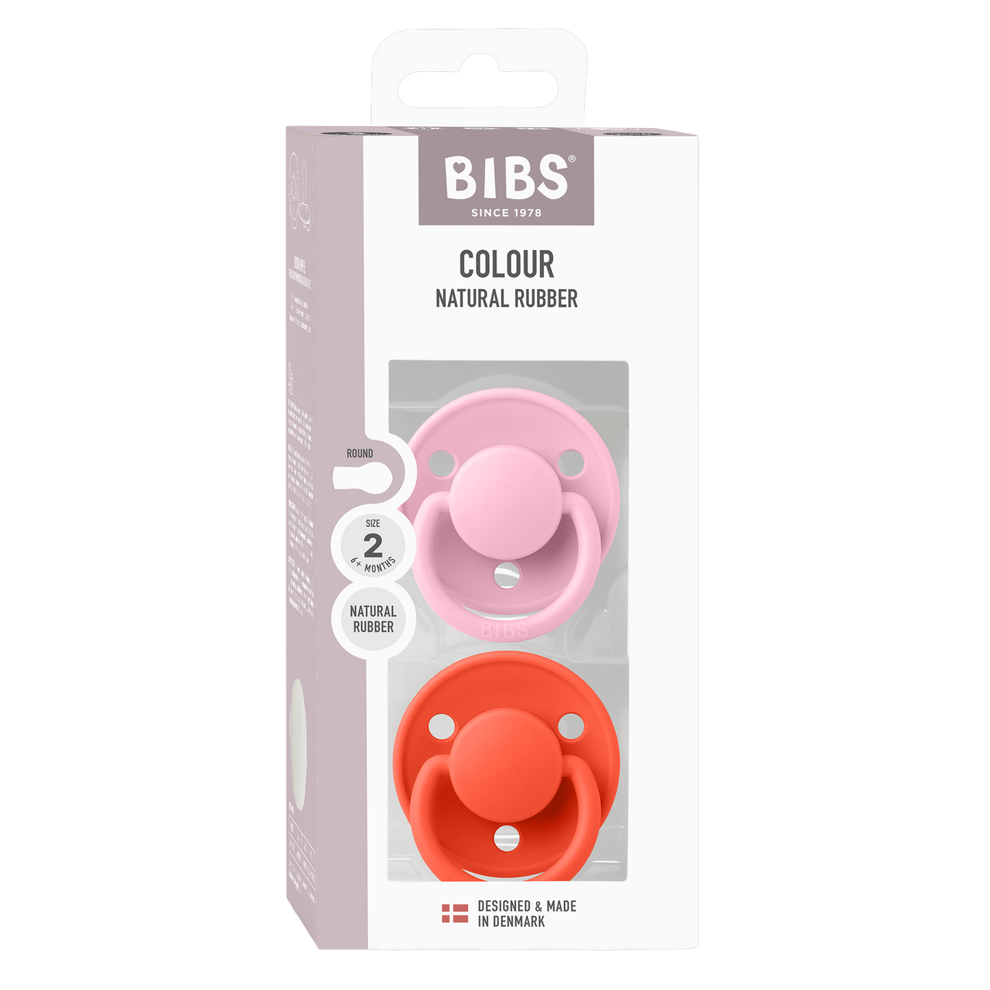 De Lux Pacifiers 2 Pack - Baby Pink/Tango