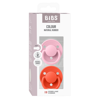 De Lux Pacifiers 2 Pack - Baby Pink/Tango