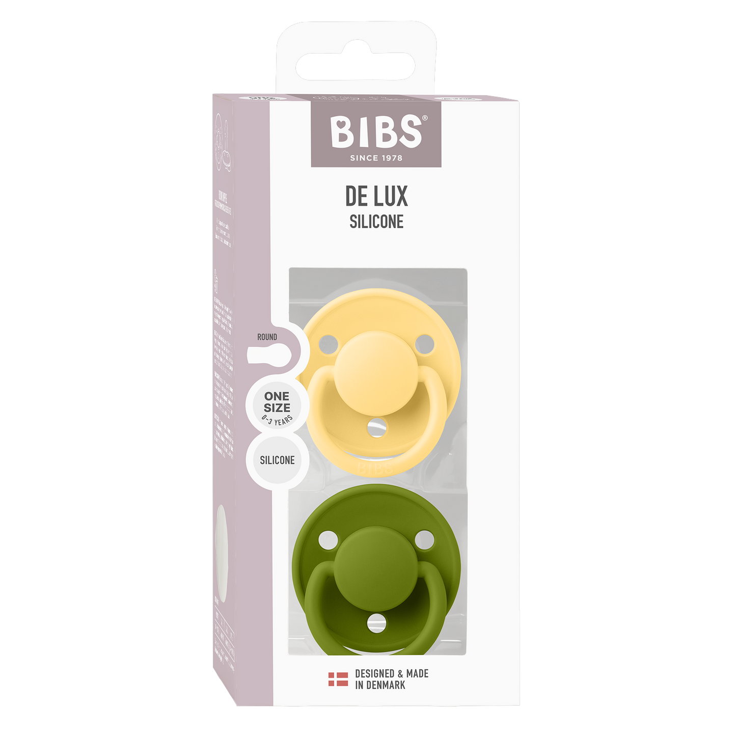 De Lux Pacifiers 2 Pack - Pale Butter/Wasabi