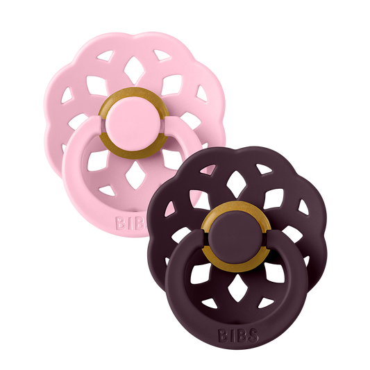 Boheme Pacifiers 2 Pack - Baby Pink/Plum - BIBS