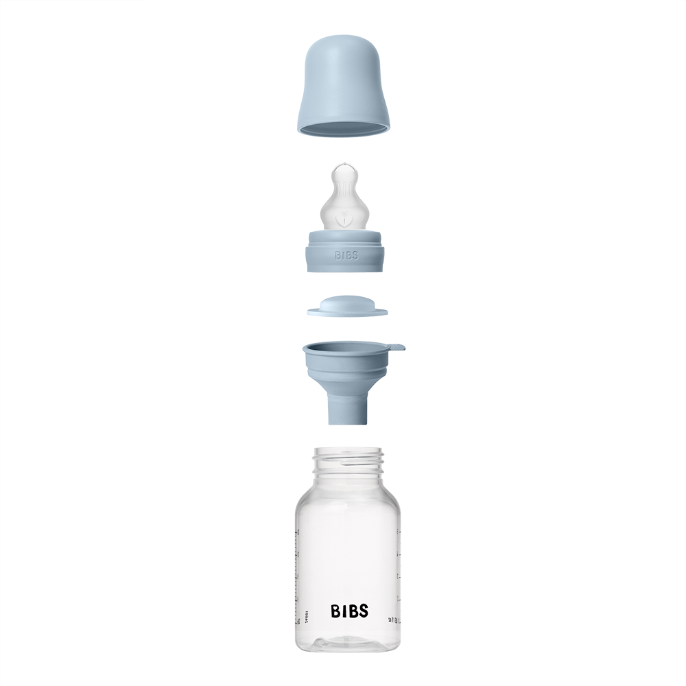 Baby Bottle Complete Set 150ml Silicone - Baby Blue