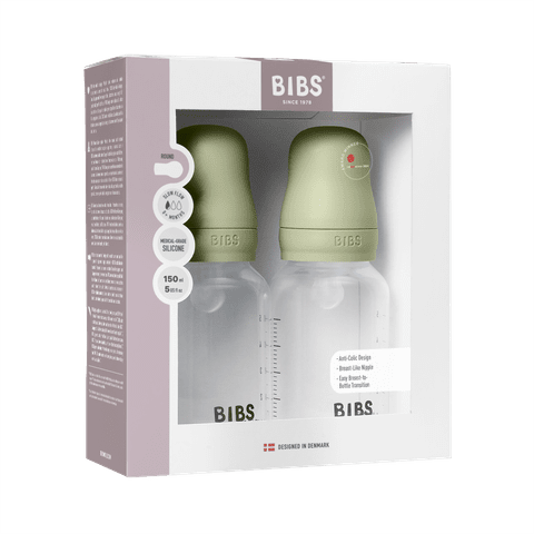 Baby BPA-Free PP Bottle Set 150ml 2 Pack Silicone - Sage