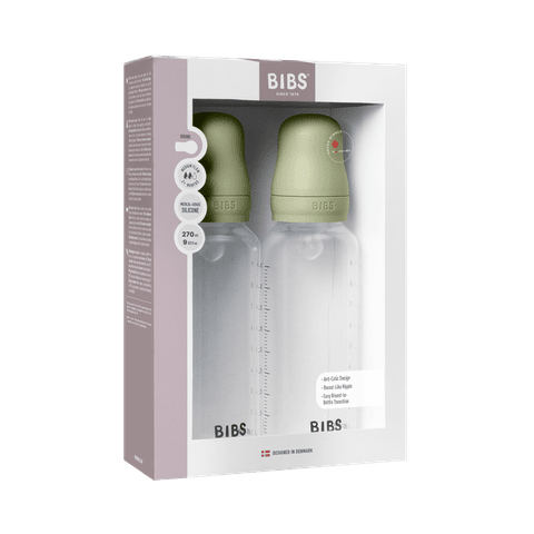 Baby BPA-Free PP Bottle Set 270ml 2 Pack Silicone - Sage