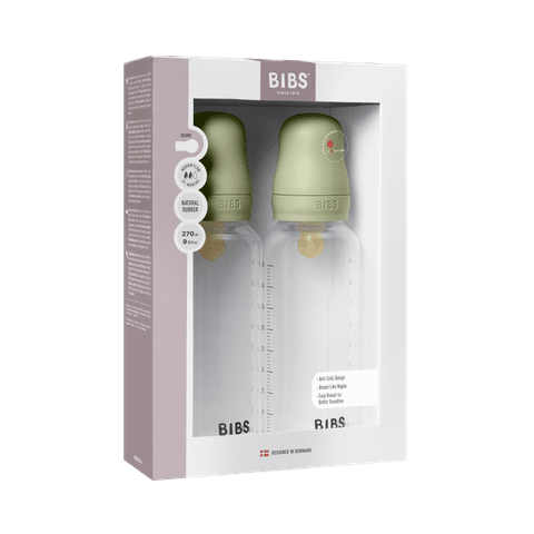 Baby BPA-Free PP Bottle Set 270ml 2 Pack Latex - Sage