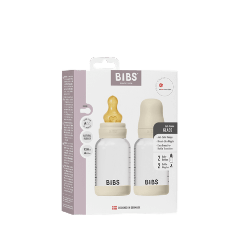 Baby Glass Bottle Set 120ml 2 Pack Latex - Ivory