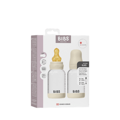 Baby Glass Bottle Set 120ml 2 Pack Latex - Ivory