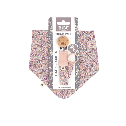 BIBS x LIBERTY Bib & Clip Set Eloise - Blush - BIBS