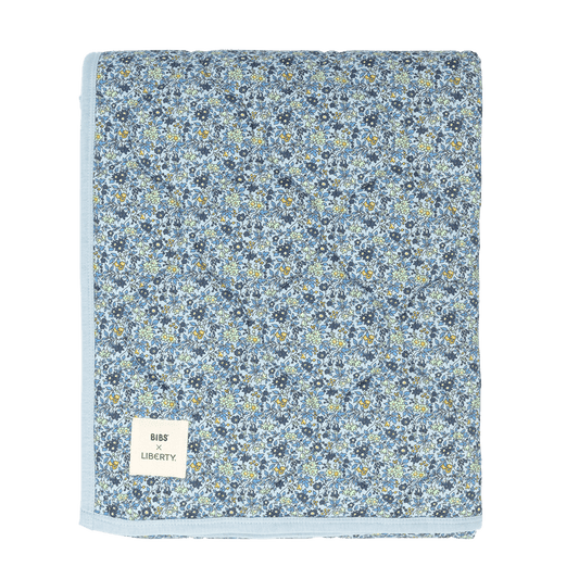 BIBS x LIBERTY Quilted Blanket Chamomile Lawn - Baby Blue - BIBS