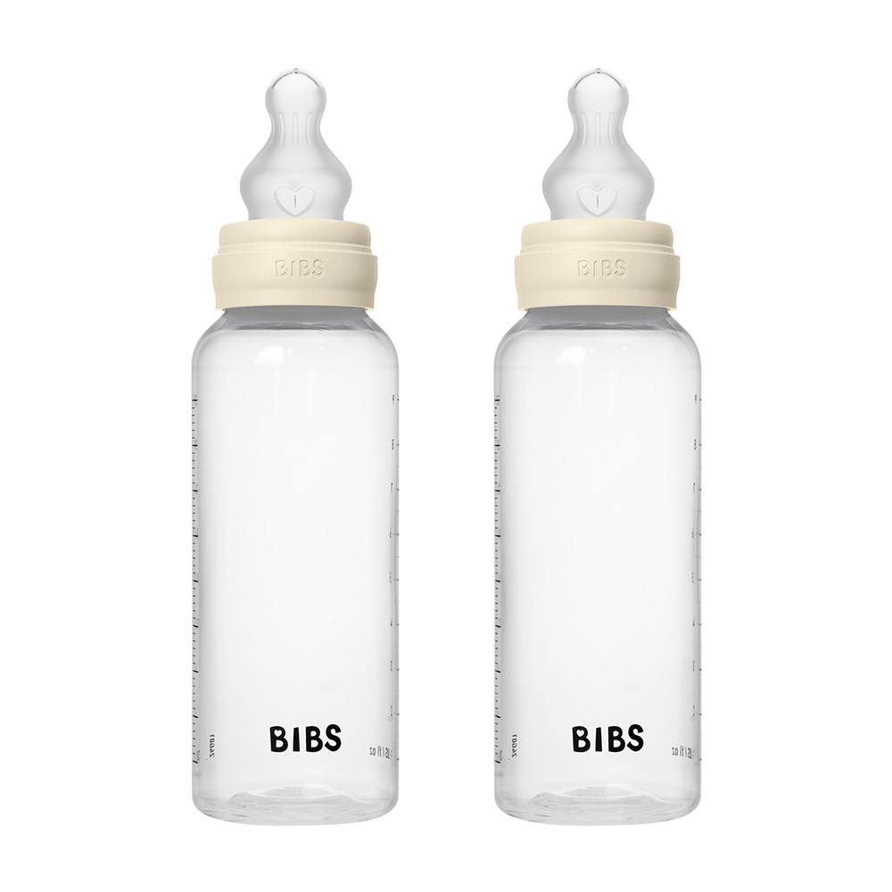 Baby BPA-Free PP Bottle Set 270ml 2 Pack Silicone - Ivory