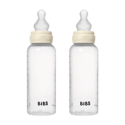 Baby BPA-Free PP Bottle Set 270ml 2 Pack Silicone - Ivory