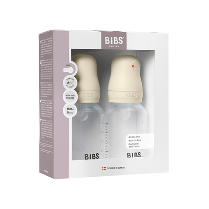 Baby BPA-Free PP Bottle Set 150ml 2 Pack Silicone - Ivory