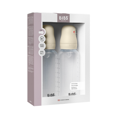 Baby BPA-Free PP Bottle Set 270ml 2 Pack Silicone - Ivory