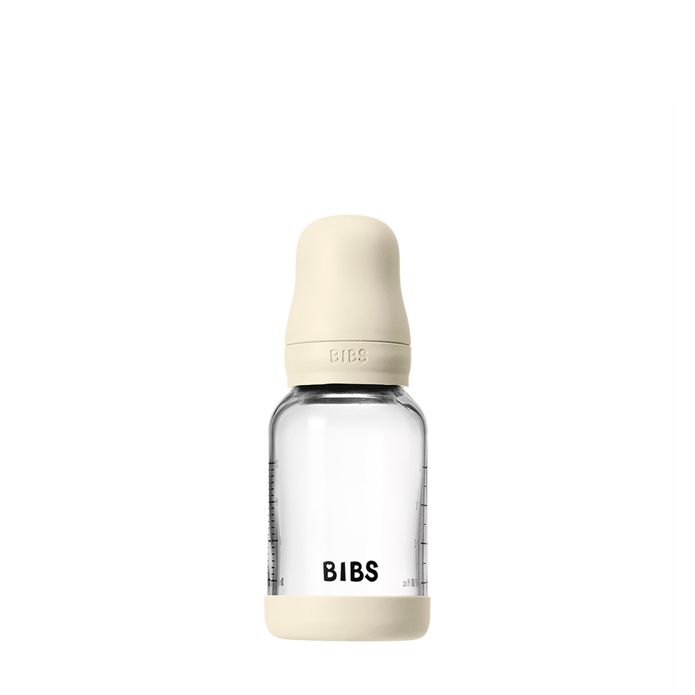 Baby Glass Bottle Set 120ml Silicone - Ivory