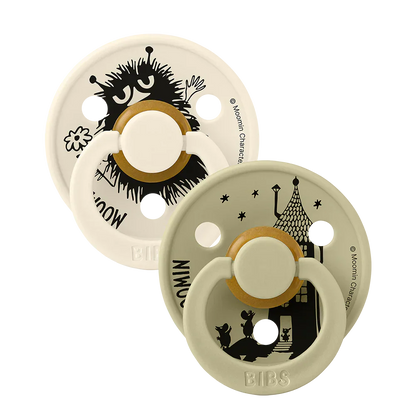 BIBS x Moomin Colour Pacifiers 2 pack Stinky - Ivory/Khaki - BIBS