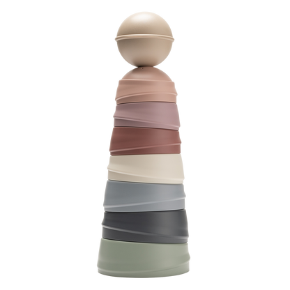 BIBS Wobbly Tower Pastel Rainbow