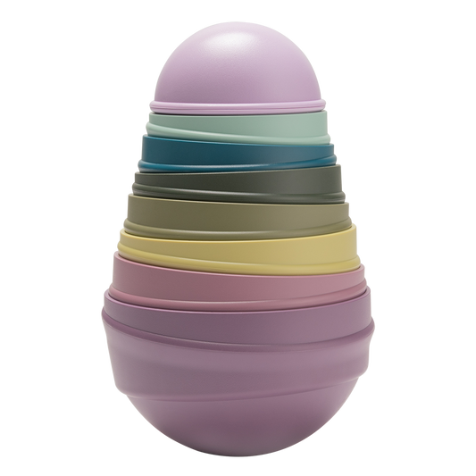 BIBS Wobbly Tower Bright Rainbow