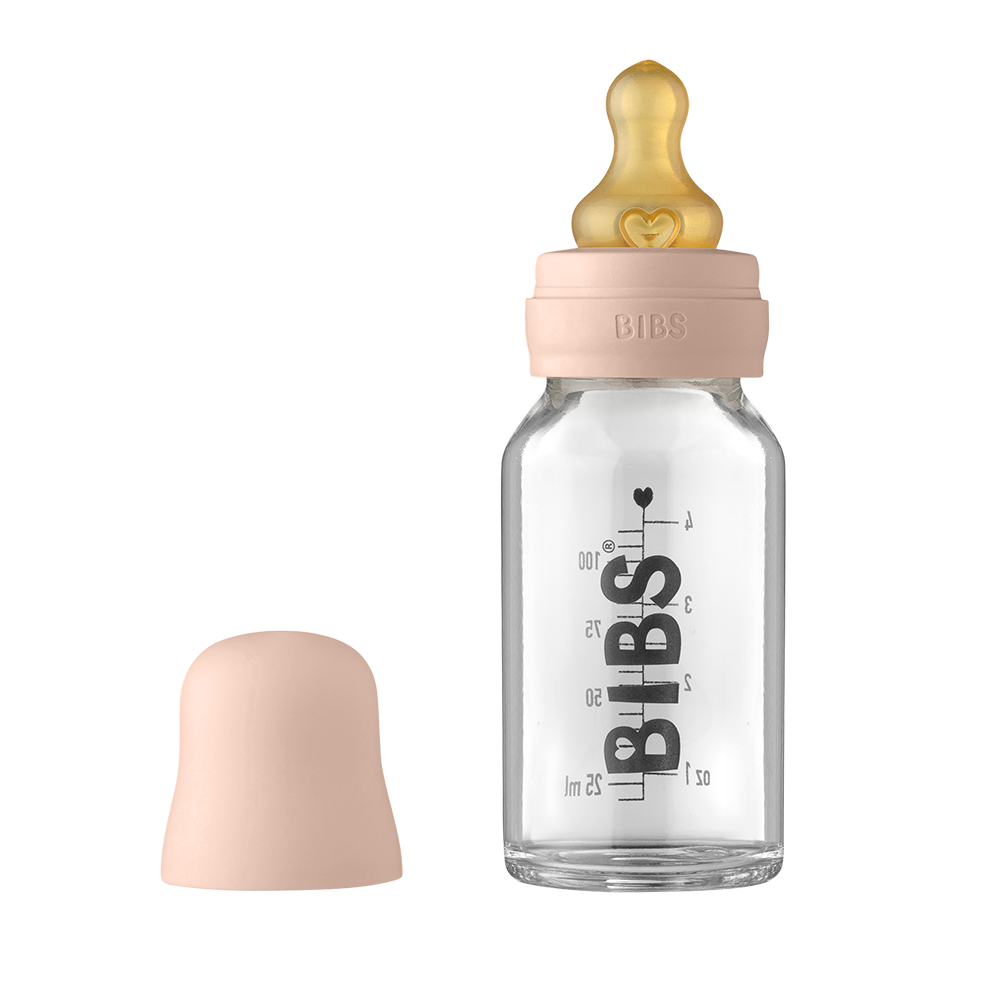 BIBS Baby Glass Bottle Complete Set 110ml Blush