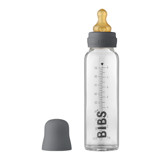 Baby Glass Bottle Complete Set Latex 225ml Iron