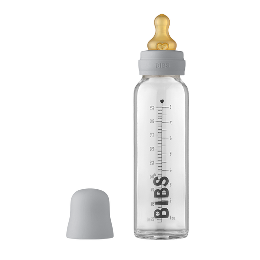 BIBS Baby Glass Bottle Complete Set 225ml Cloud