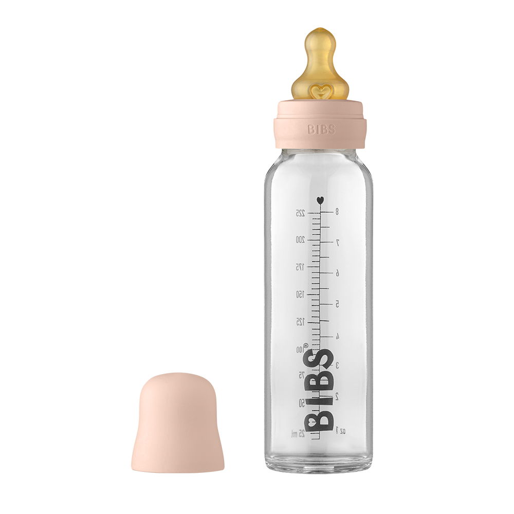 BIBS Baby Glass Bottle Complete Set 225ml Blush