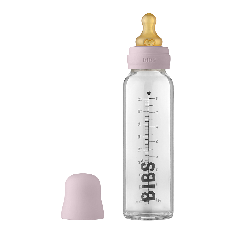 BIBS Baby Glass Bottle Complete Set 225ml Dusky Lilac