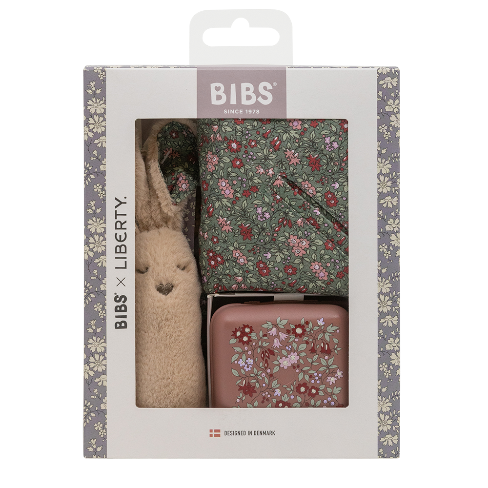 BIBS X LIBERTY Xmas Baby Bundle Chamomile Lawn - Woodchuck
