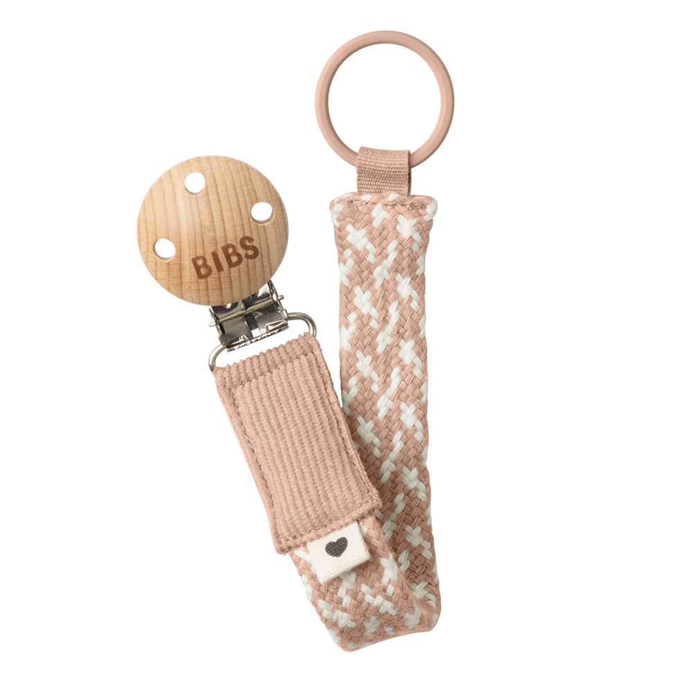 BIBS Pacifier Clip Blush/Ivory