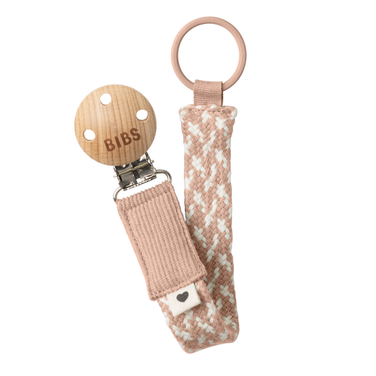 BIBS Pacifier Clip Blush/Ivory