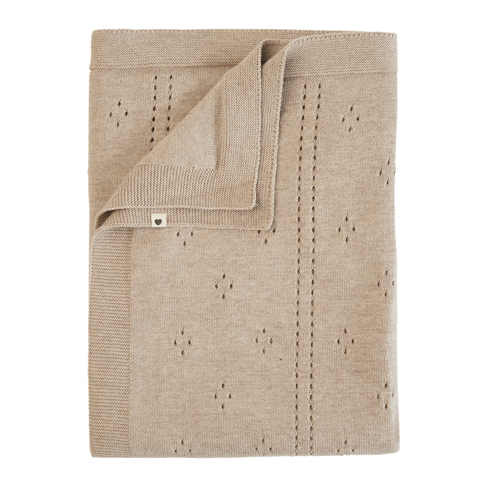 Knitted Blanket Pointelle Vanilla
