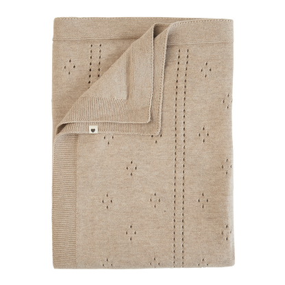 Knitted Blanket Pointelle Vanilla