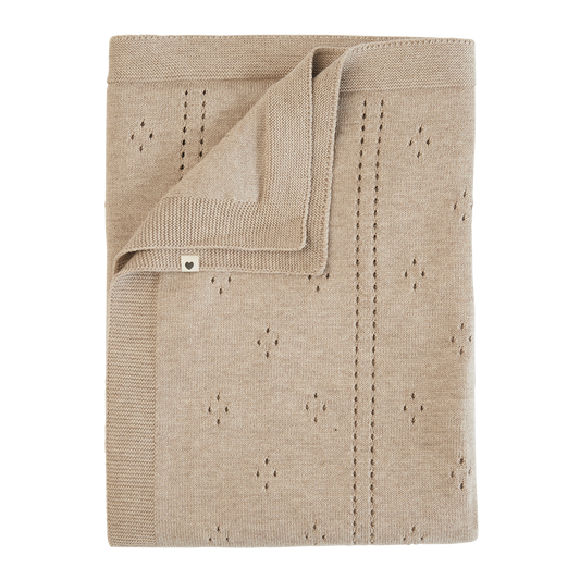 Knitted Blanket Pointelle Vanilla